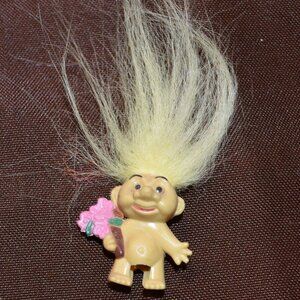Vintage Russ Troll Doll Pencil Topper Yellow Hair Troll